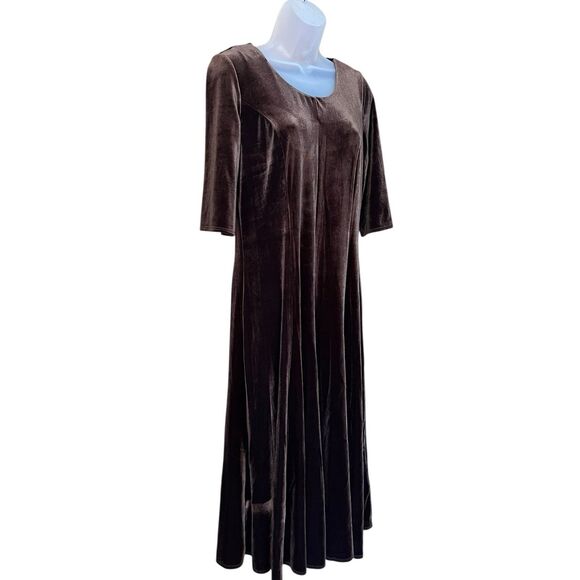 Chadwick's of Boston Brown Velvet Maxi Dress Sz M Fairy Forest Whimsigoth Castle - Picture 5 of 16